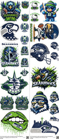 Pro Football mixed-style heat transfer design set on a 23.5 by 53 inch sheet