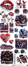 Pro Football mixed-style heat transfer design set on a 23.5 by 53 inch sheet