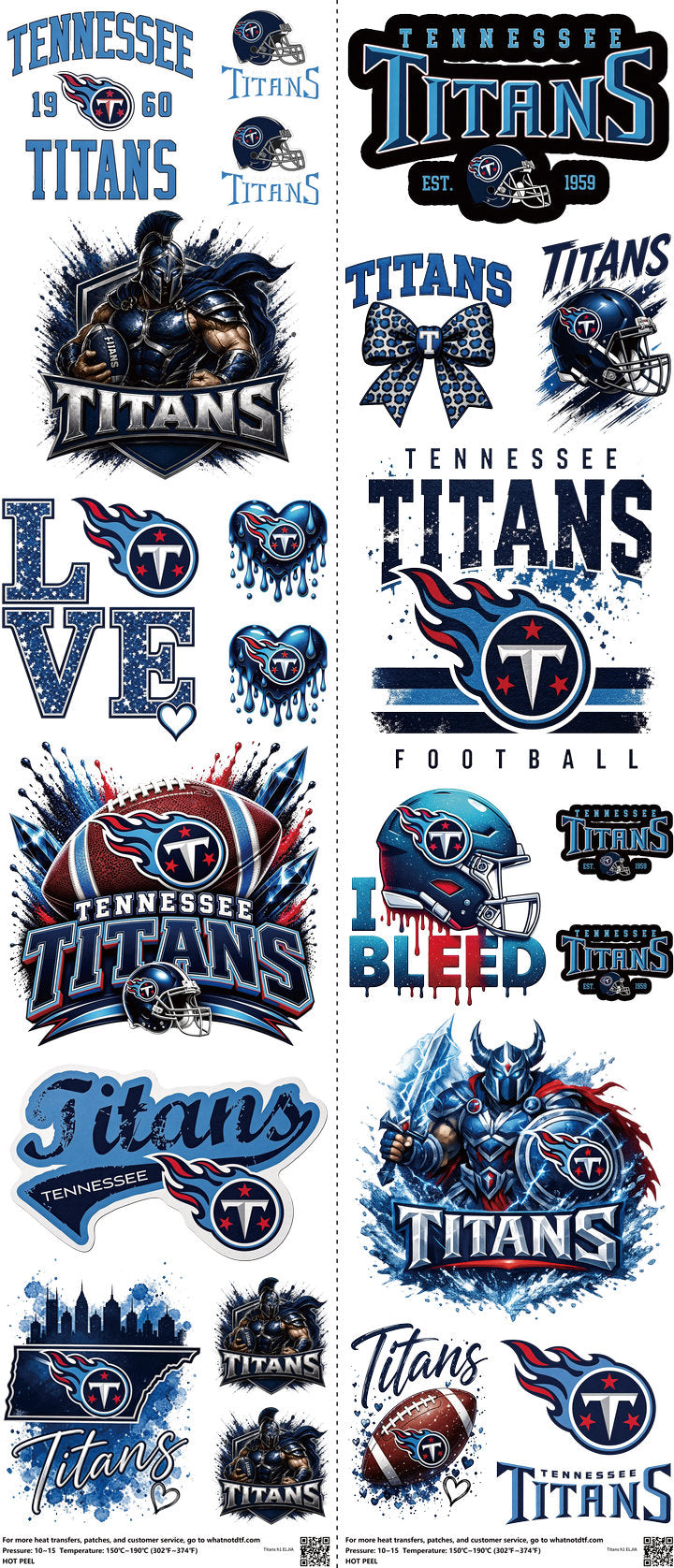 Pro Football mixed-style heat transfer design set on a 23.5 by 53 inch sheet
