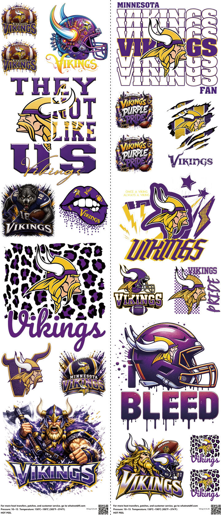 Pro Football mixed-style heat transfer design set on a 23.5 by 53 inch sheet