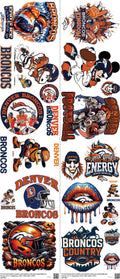 Pro Football mixed-style heat transfer design set on a 23.5 by 53 inch sheet