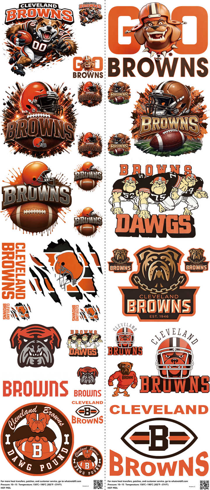 Pro Football mixed-style heat transfer design set on a 23.5 by 53 inch sheet