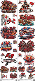 Pro Football mixed-style heat transfer design set on a 23.5 by 53 inch sheet