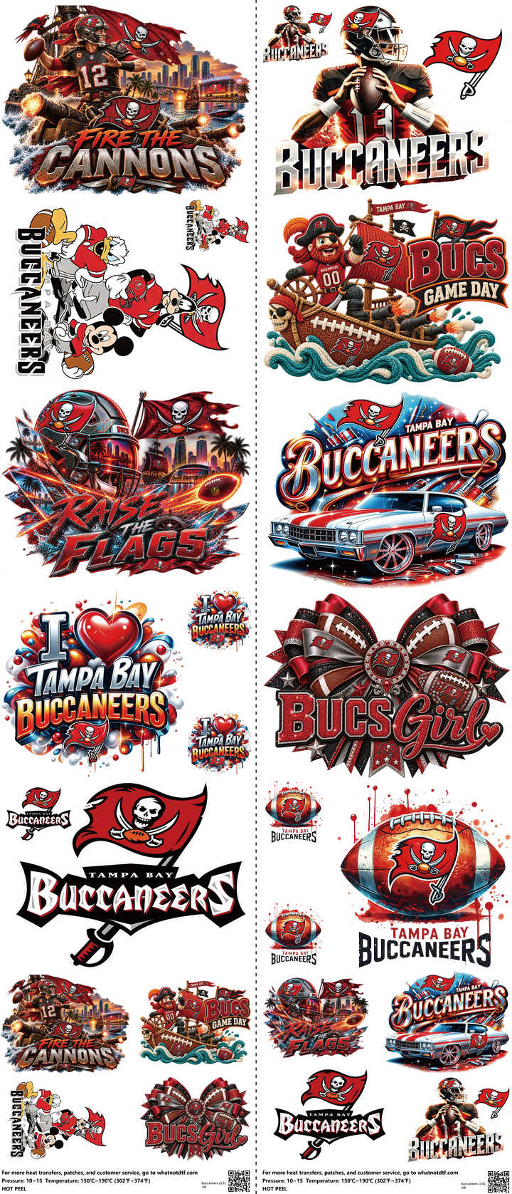 Pro Football mixed-style heat transfer design set on a 23.5 by 53 inch sheet