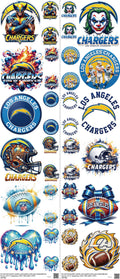 Pro Football mixed-style heat transfer design set on a 23.5 by 53 inch sheet