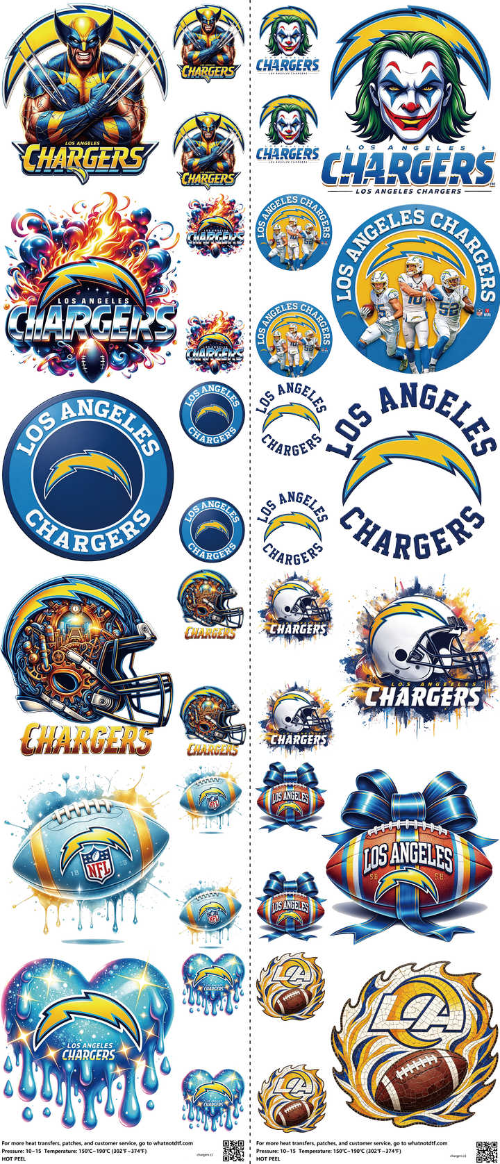 Pro Football mixed-style heat transfer design set on a 23.5 by 53 inch sheet