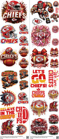 Pro Football mixed-style heat transfer design set on a 23.5 by 53 inch sheet