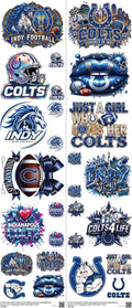 Pro Football mixed-style heat transfer design set on a 23.5 by 53 inch sheet