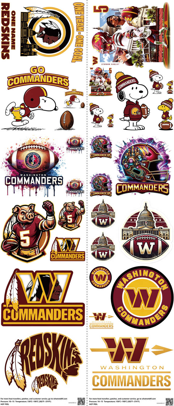 Pro Football mixed-style heat transfer design set on a 23.5 by 53 inch sheet