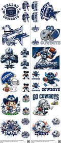 Pro Football mixed-style heat transfer design set on a 23.5 by 53 inch sheet