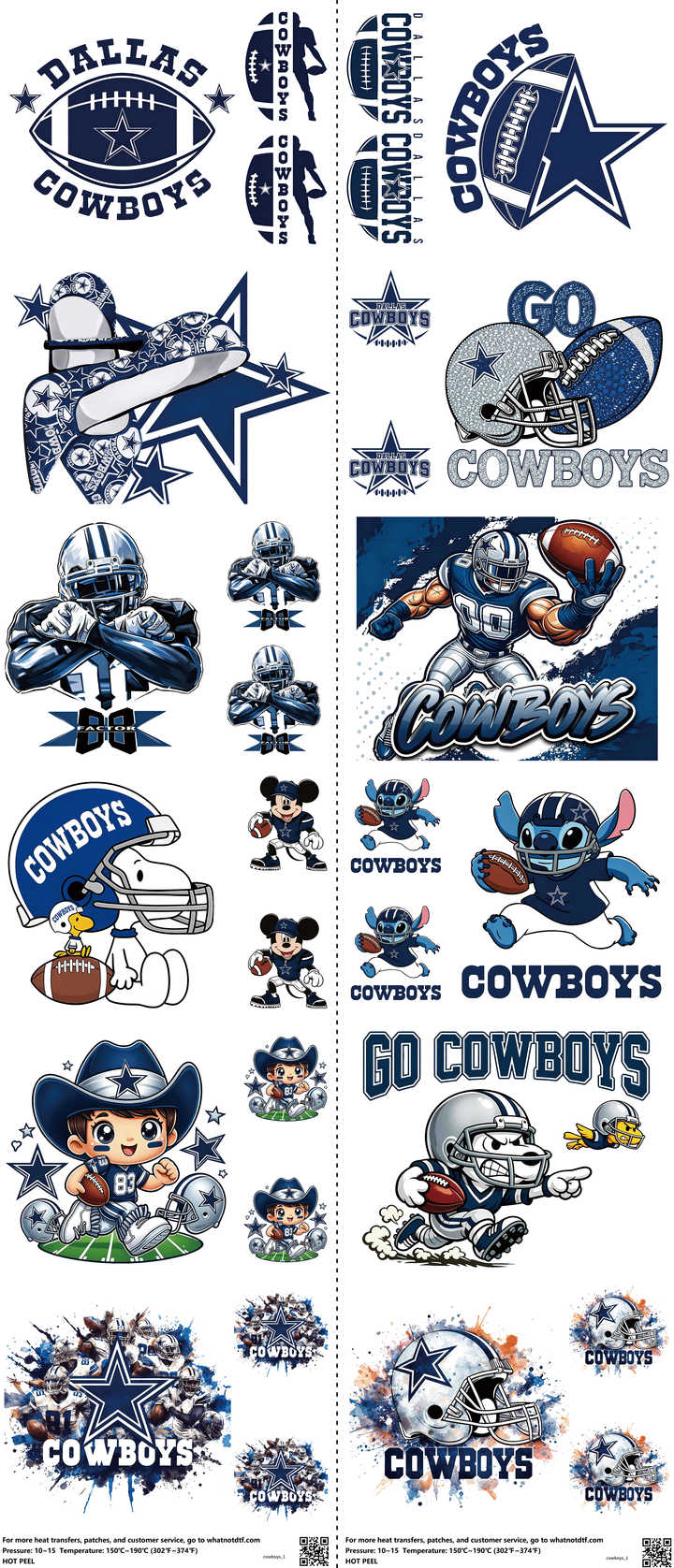 Pro Football mixed-style heat transfer design set on a 23.5 by 53 inch sheet