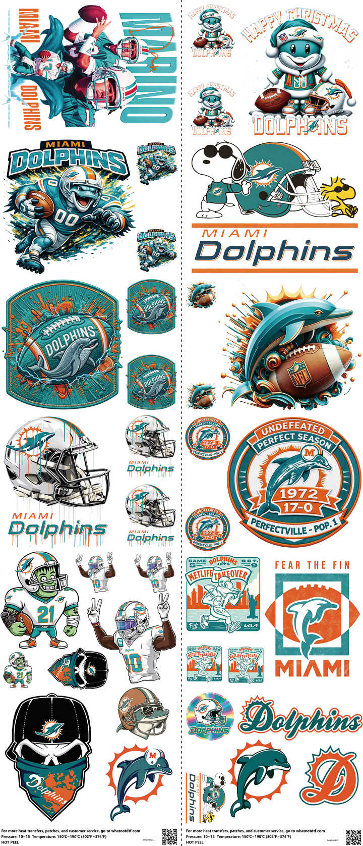 Pro Football mixed-style heat transfer design set on a 23.5 by 53 inch sheet