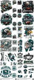 Pro Football mixed-style heat transfer design set on a 23.5 by 53 inch sheet