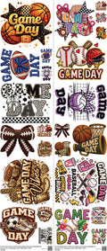 Pro Football mixed-style heat transfer design set on a 23.5 by 53 inch sheet
