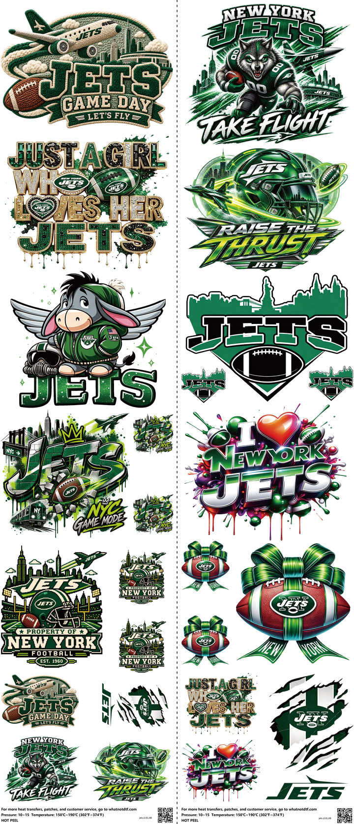 Pro Football mixed-style heat transfer design set on a 23.5 by 53 inch sheet