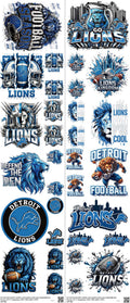 Pro Football mixed-style heat transfer design set on a 23.5 by 53 inch sheet