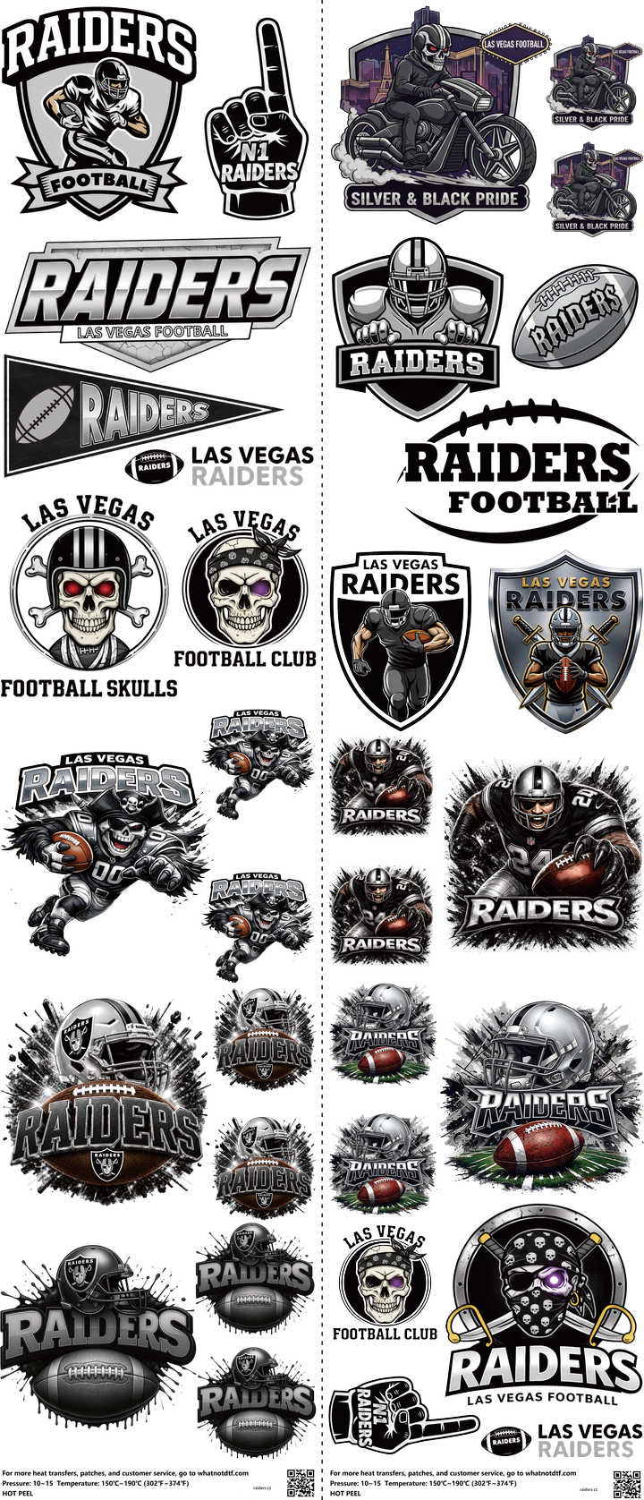 Pro Football mixed-style heat transfer design set on a 23.5 by 53 inch sheet