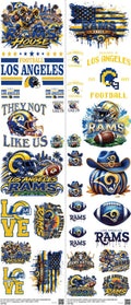 Pro Football mixed-style heat transfer design set on a 23.5 by 53 inch sheet