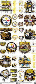 Pro Football mixed-style heat transfer design set on a 23.5 by 53 inch sheet