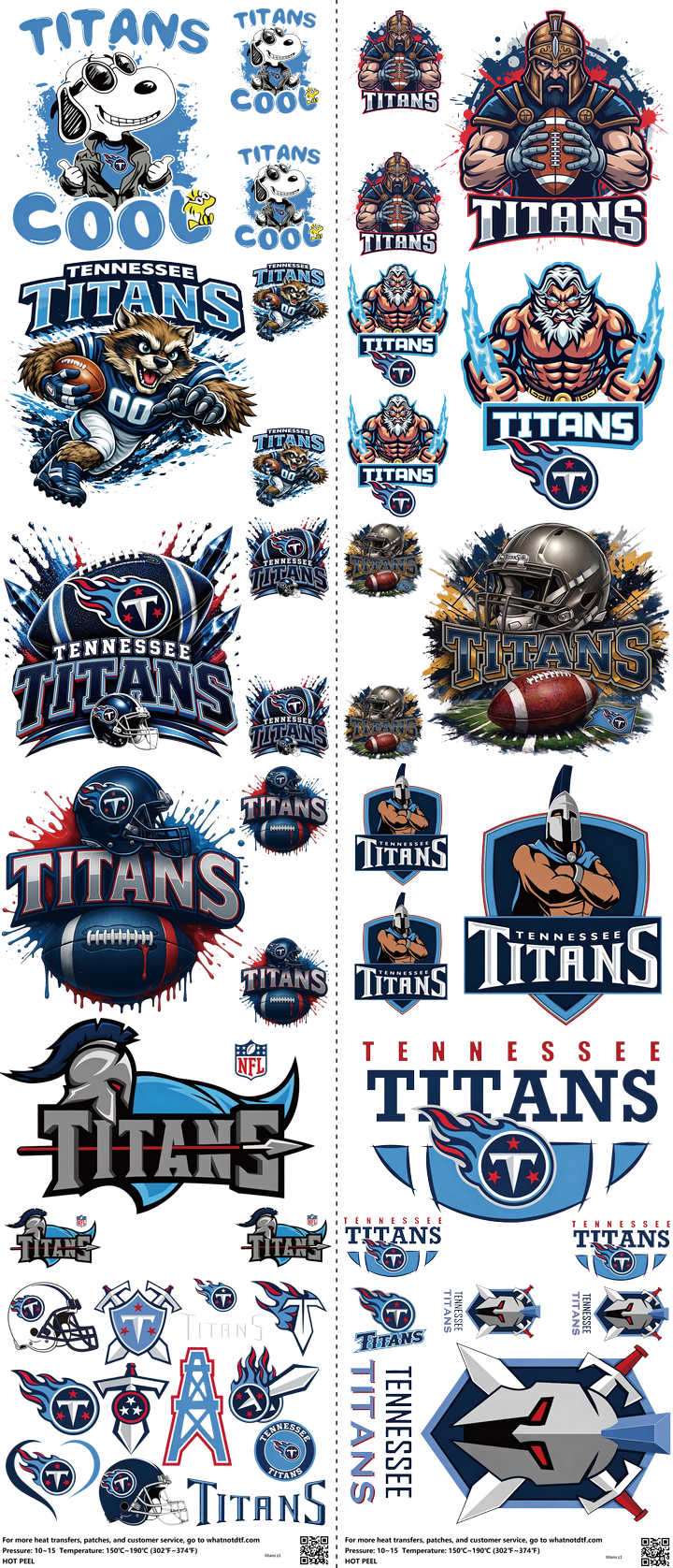 Pro Football mixed-style heat transfer design set on a 23.5 by 53 inch sheet