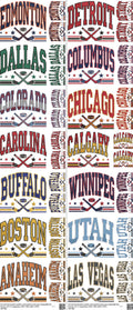 Ice Hockey mixed-style heat transfer design set on a 23.5 by 53 inch sheet
