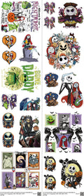 Nightmare Before Christmas mixed-style heat transfer design set on a 23.5 by 53 inch sheet
