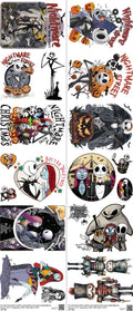 Nightmarebeforechristmas mixed-style heat transfer design set on a 23.5 by 53 inch sheet