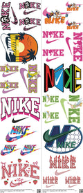 Athletic Style mixed-style heat transfer design set on a 23.5 by 53 inch sheet