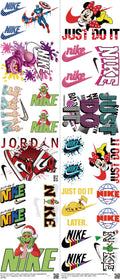 Athletic Style mixed-style heat transfer design set on a 23.5 by 53 inch sheet