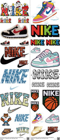 Athletic Style mixed-style heat transfer design set on a 23.5 by 53 inch sheet