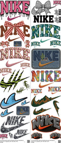 Athletic Style mixed-style heat transfer design set on a 23.5 by 53 inch sheet