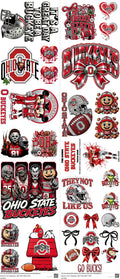 College Football mixed-style heat transfer design set on a 23.5 by 53 inch sheet
