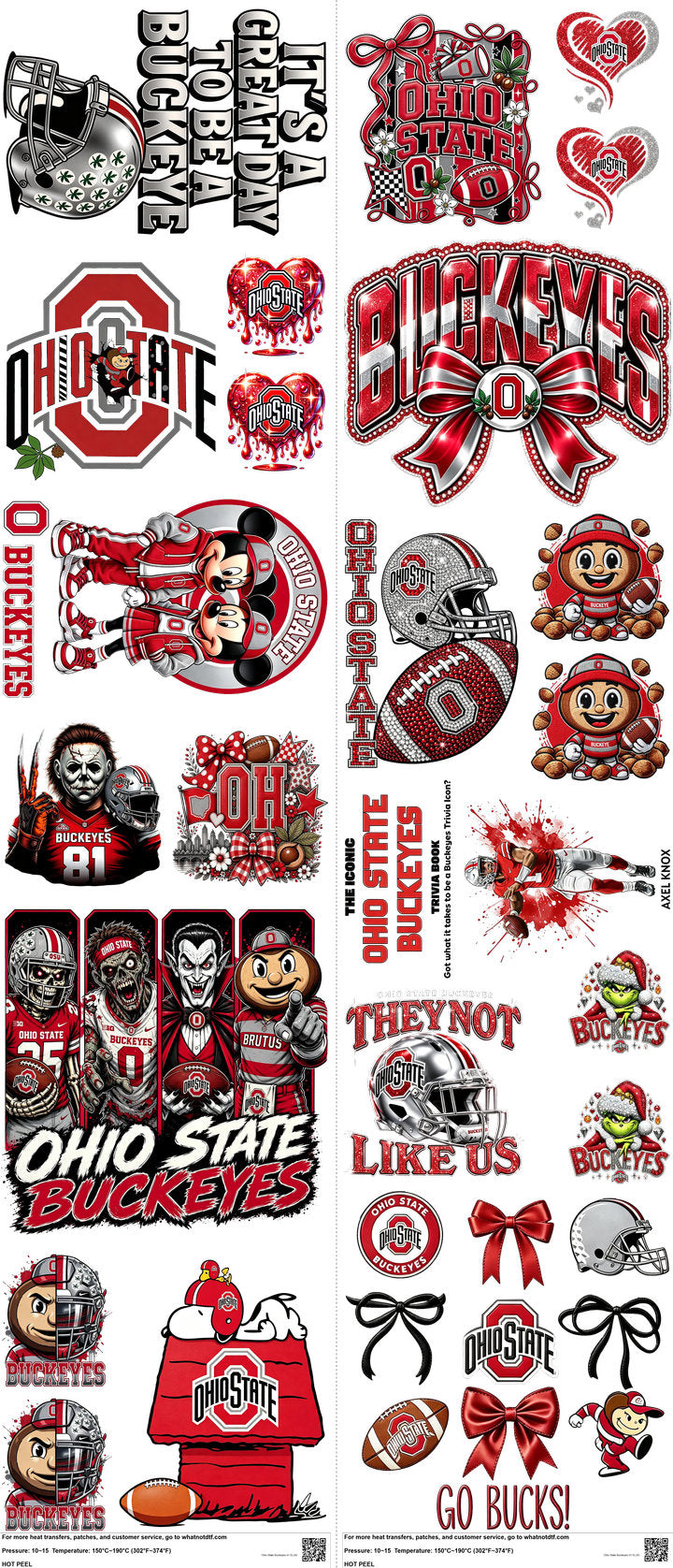 College Football mixed-style heat transfer design set on a 23.5 by 53 inch sheet