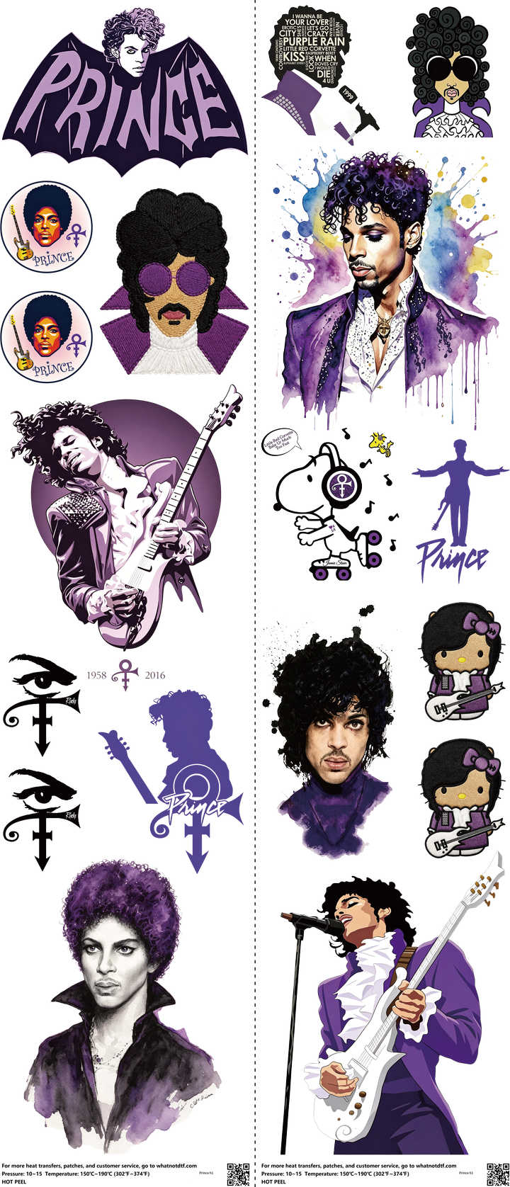 Music-Inspired Art mixed-style heat transfer design set on a 23.5 by 53 inch sheet