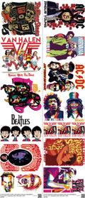 Music-Inspired Art mixed-style heat transfer design set on a 23.5 by 53 inch sheet