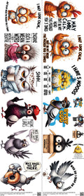 Satirical Sublimation mixed-style heat transfer design set on a 23.5 by 53 inch sheet