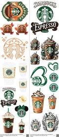 Food & Drink Style mixed-style heat transfer design set on a 23.5 by 53 inch sheet