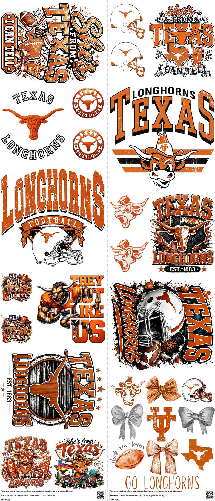 College Football mixed-style heat transfer design set on a 23.5 by 53 inch sheet