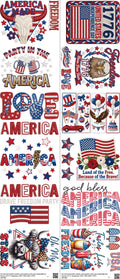 USA mixed-style heat transfer design set on a 23.5 by 53 inch sheet