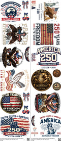 USA mixed-style heat transfer design set on a 23.5 by 53 inch sheet