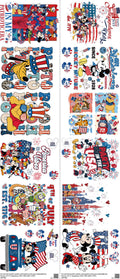 USA mixed-style heat transfer design set on a 23.5 by 53 inch sheet