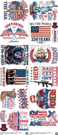 USA mixed-style heat transfer design set on a 23.5 by 53 inch sheet