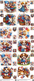 USA mixed-style heat transfer design set on a 23.5 by 53 inch sheet