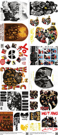 Music-Inspired Art mixed-style heat transfer design set on a 23.5 by 53 inch sheet