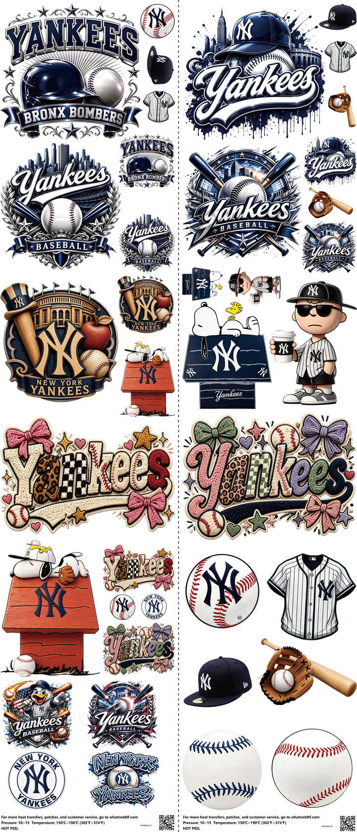 Baseball mixed-style heat transfer design set on a 23.5 by 53 inch sheet