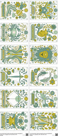 Zodiac Signs mixed-style heat transfer design set on a 23.5 by 53 inch sheet
