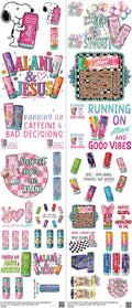 Food & Drink Style mixed-style heat transfer design set on a 23.5 by 53 inch sheet