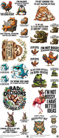 Animal H11 mixed-style heat transfer design set on a 23.5 by 53 inch sheet