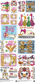 Animal mixed-style heat transfer design set on a 23.5 by 53 inch sheet