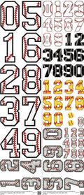 Baseball mixed-style heat transfer design set on a 23.5 by 53 inch sheet
